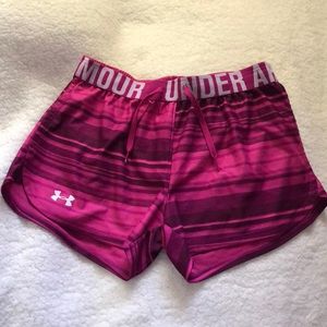 Hot pink Under Armour athletic shorts